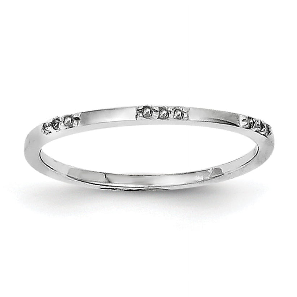 Rhodium Plated Diamond Ring J296