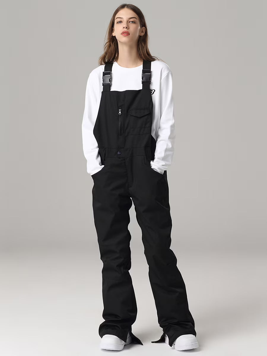 Black Insulated Ski Snow Bib Pants G531