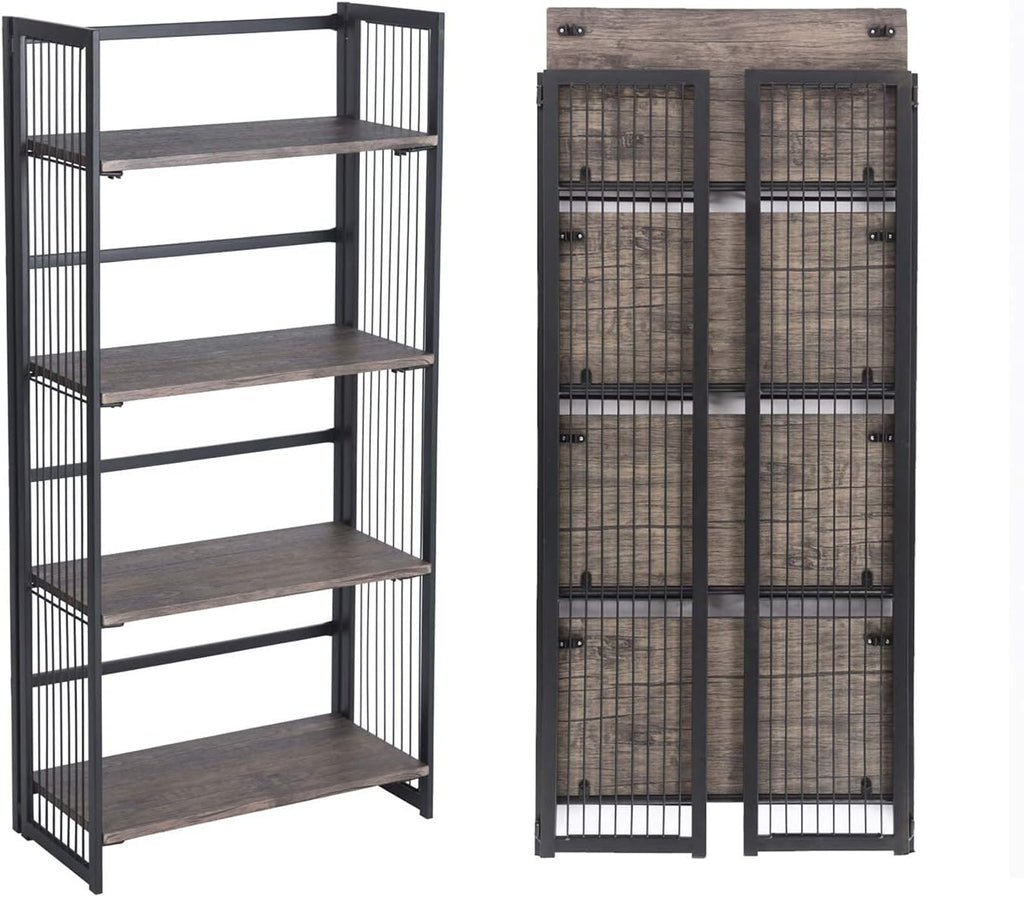 4-Tier Foldable Bookshelf Bookcase P38162