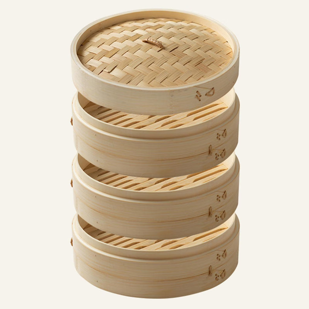 Bamboo Steamer Basket 3 Tier Dia 25.4cm Q8260