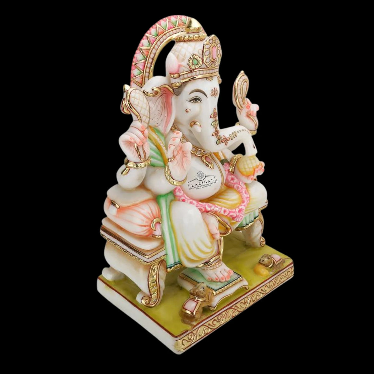 White Marble Ganesha Statue G69425