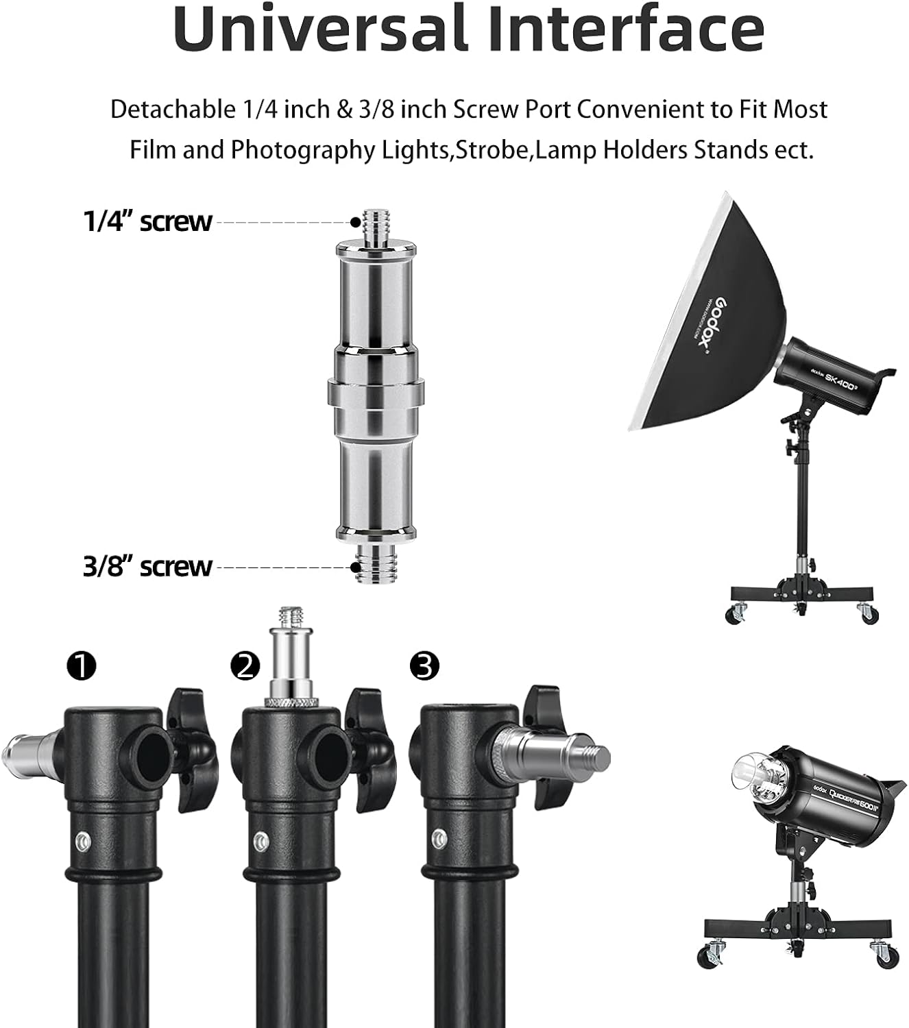 2 Pack Heavy Duty Aluminum Alloy Photography Light Stands Kit I88920