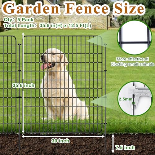 36 in x 25 ft Decorative Metal Garden Fence W4682
