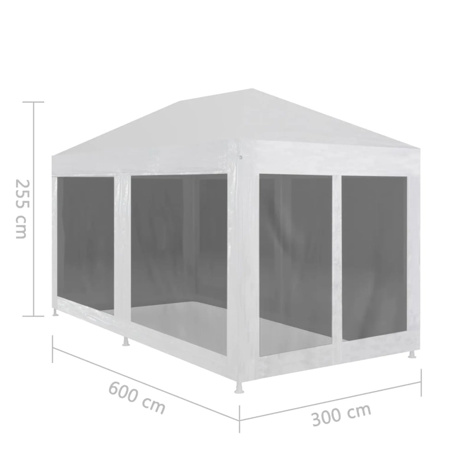 Party Tent with 6 Mesh Sidewalls 19.7' x 9.8' X861