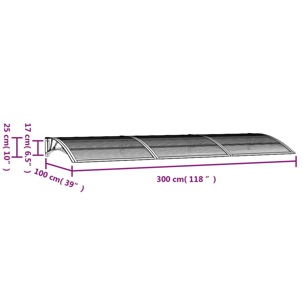 Door Canopy Black Polycarbonate D71280