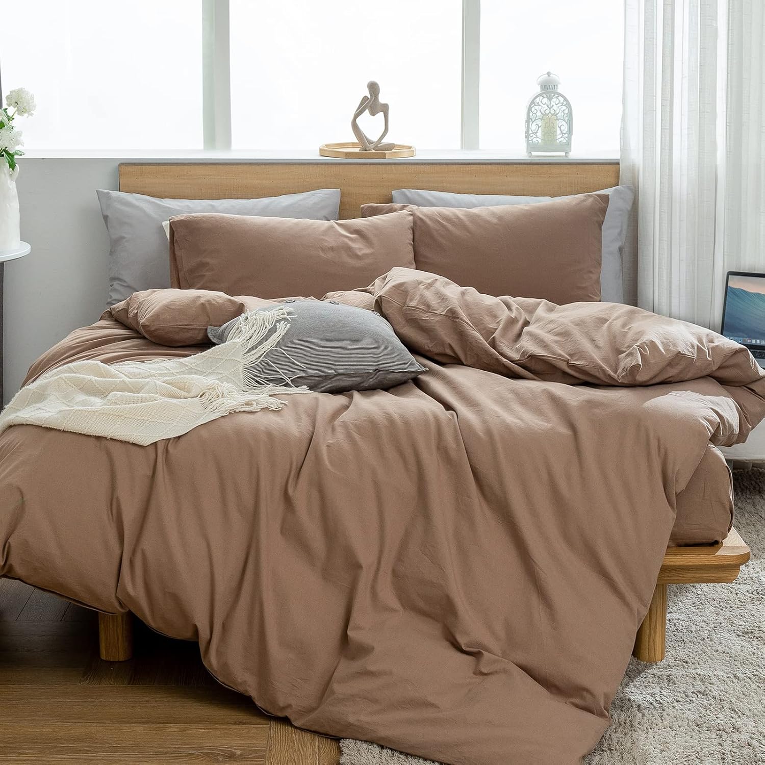 Queen 3 PCs Percale Cotton Duvet Cover Set R8527