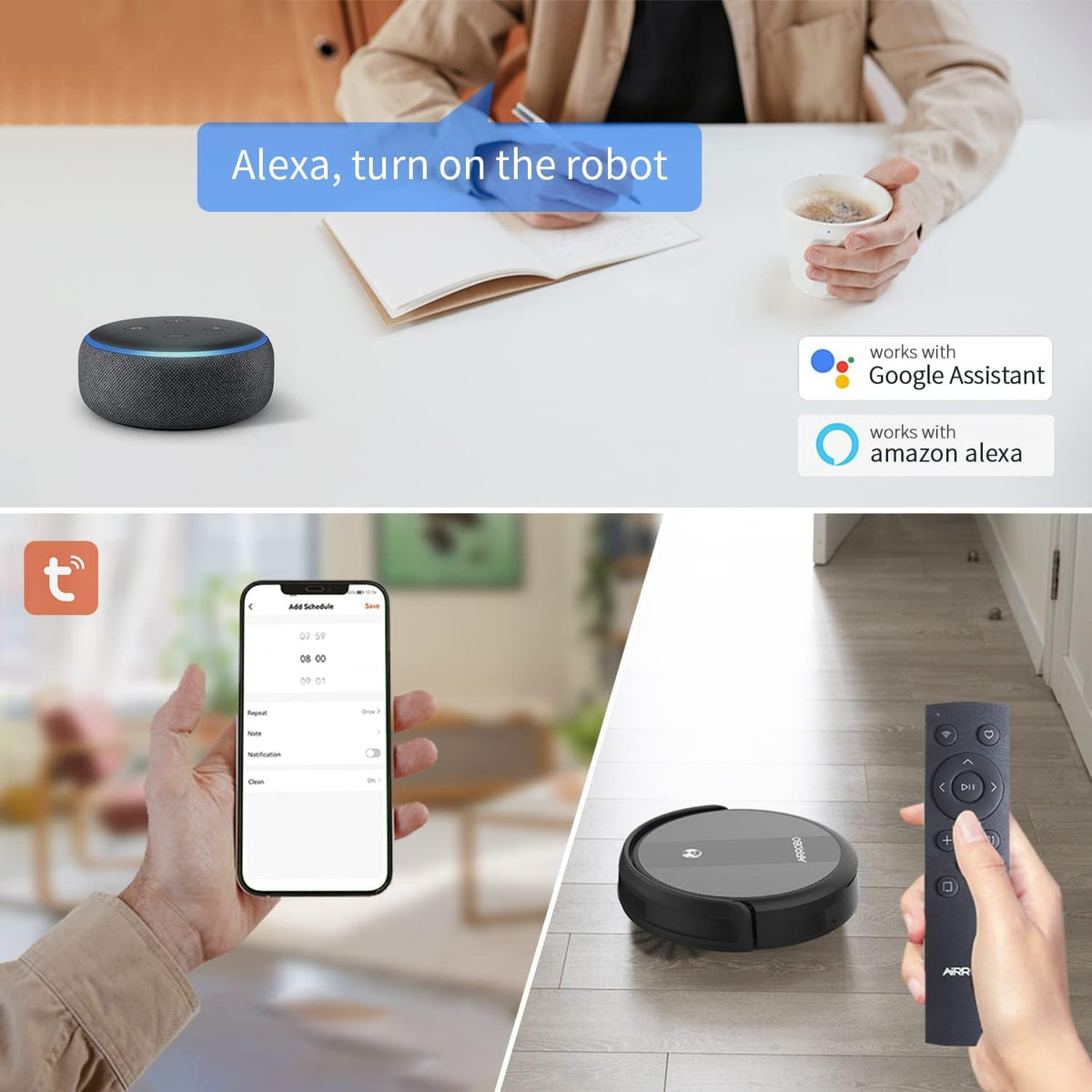 Robot Vacuum Cleaner, 2600Pa Suction, WiFi Connected, Self Charging R130694
