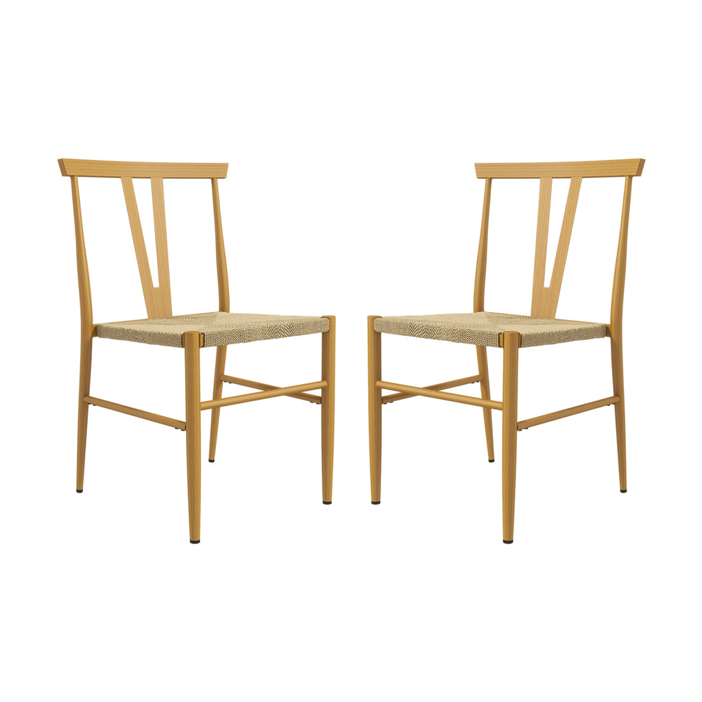 Natural Woven Rattan Dining Chair Set of 2 I3946