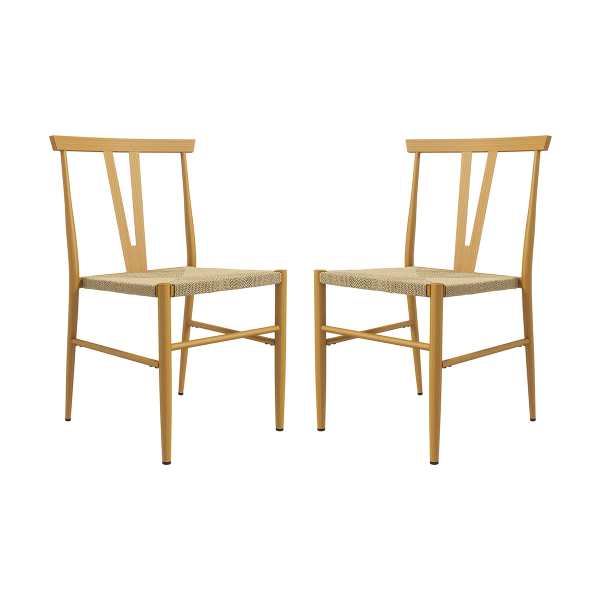 Natural Woven Rattan Dining Chair Set of 2 I3946