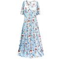 Blue A Line Maxi Dress Z5827
