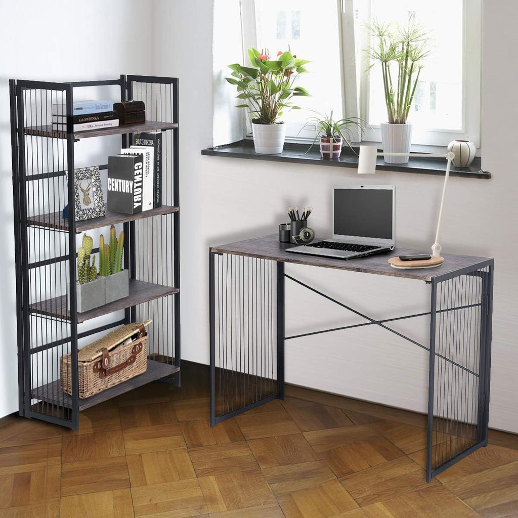 4-Tier Foldable Bookshelf Bookcase P38162
