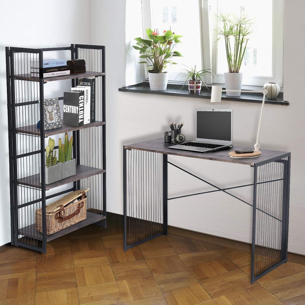4-Tier Foldable Bookshelf Bookcase P38162