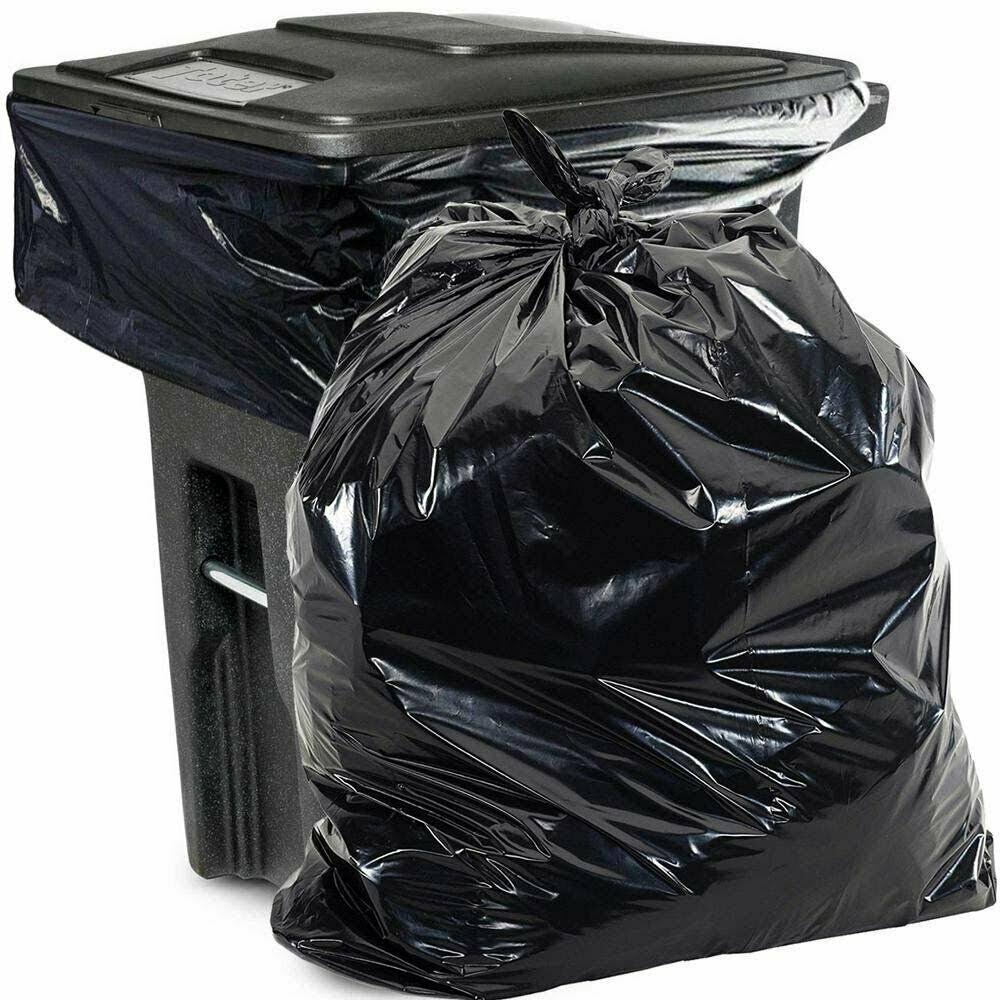 500 Pack Black Poly Heavy Duty Trash Bags 33 Gal V3315