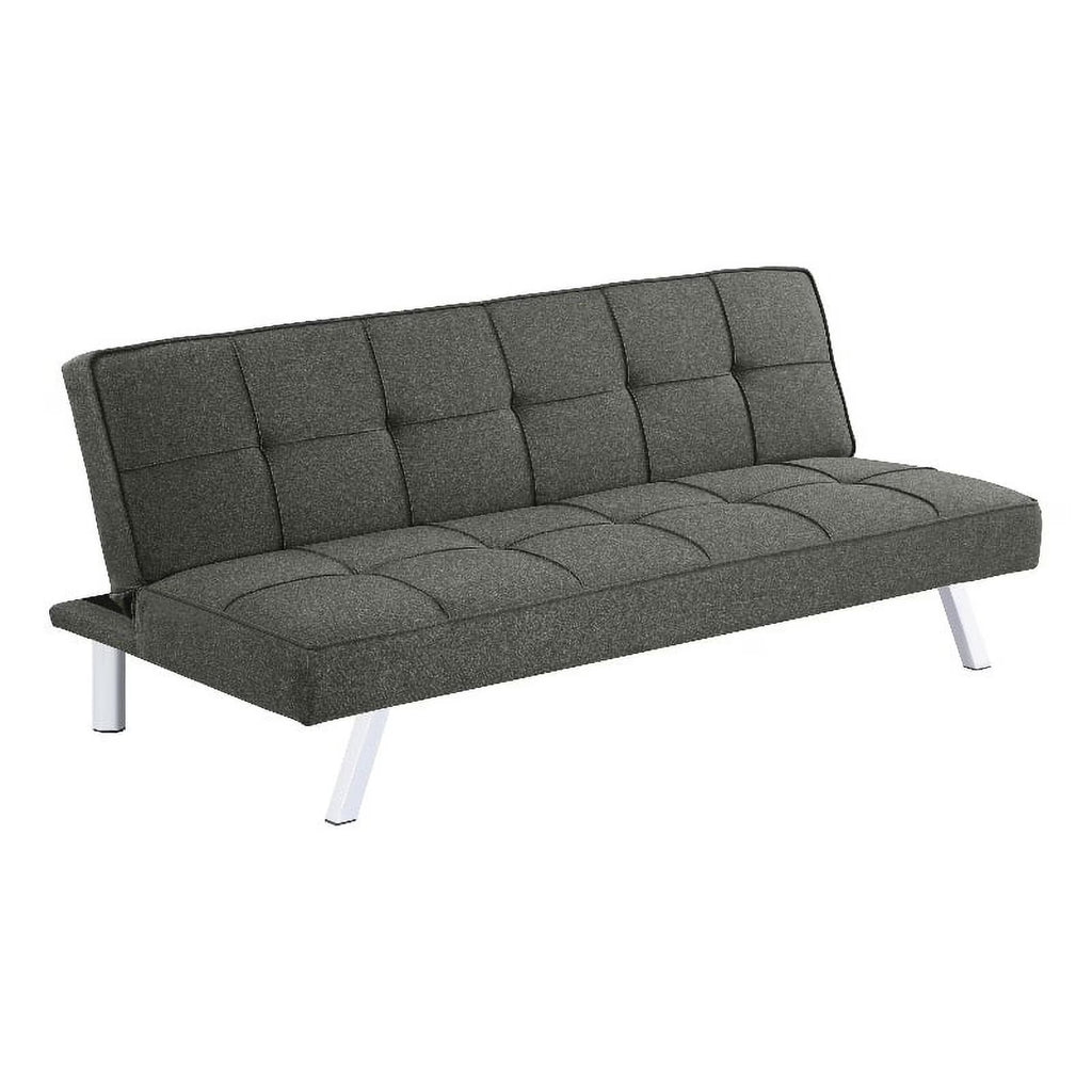Modern Fabric Upholstered Tufted Sofa Bed in Gray P125282