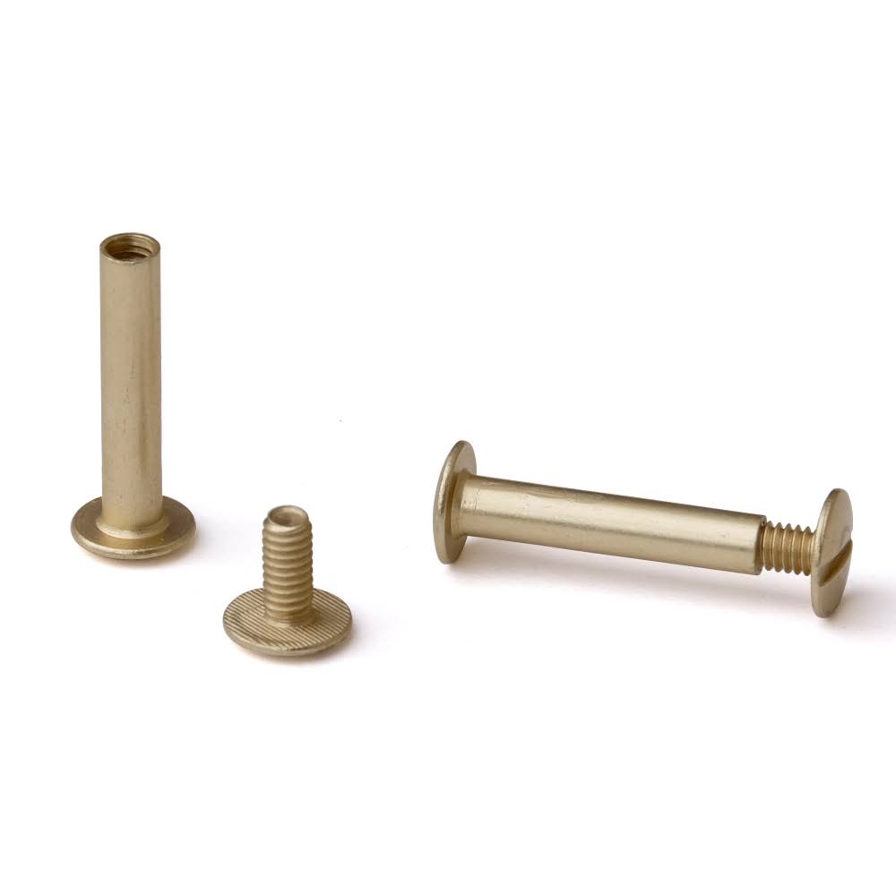 Antique Brass Aluminum Chicago Screws (Qty 100 Sets) U46505