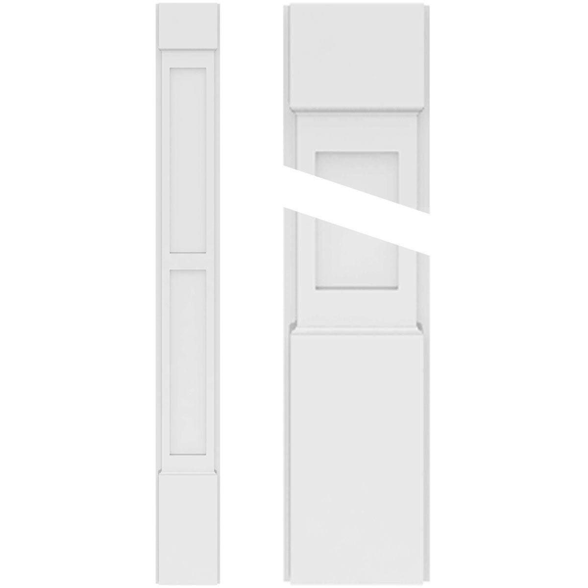 Two Equal Flat Panel PVC Pilaster with Standard Capital & Base (Pair) C103690