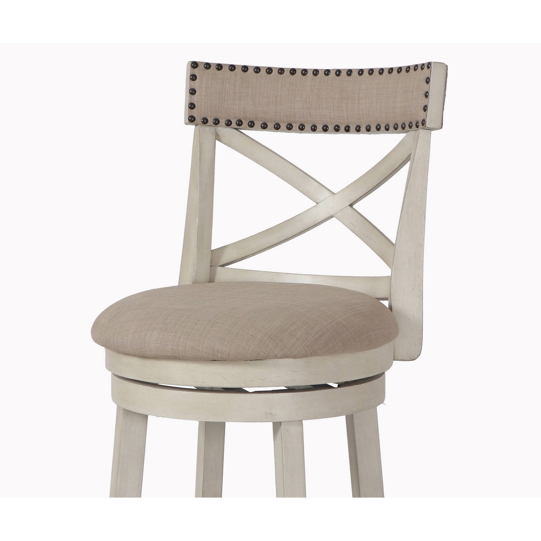 Antique White 24-Inch Counter Stool with Fabric Seat Z160025