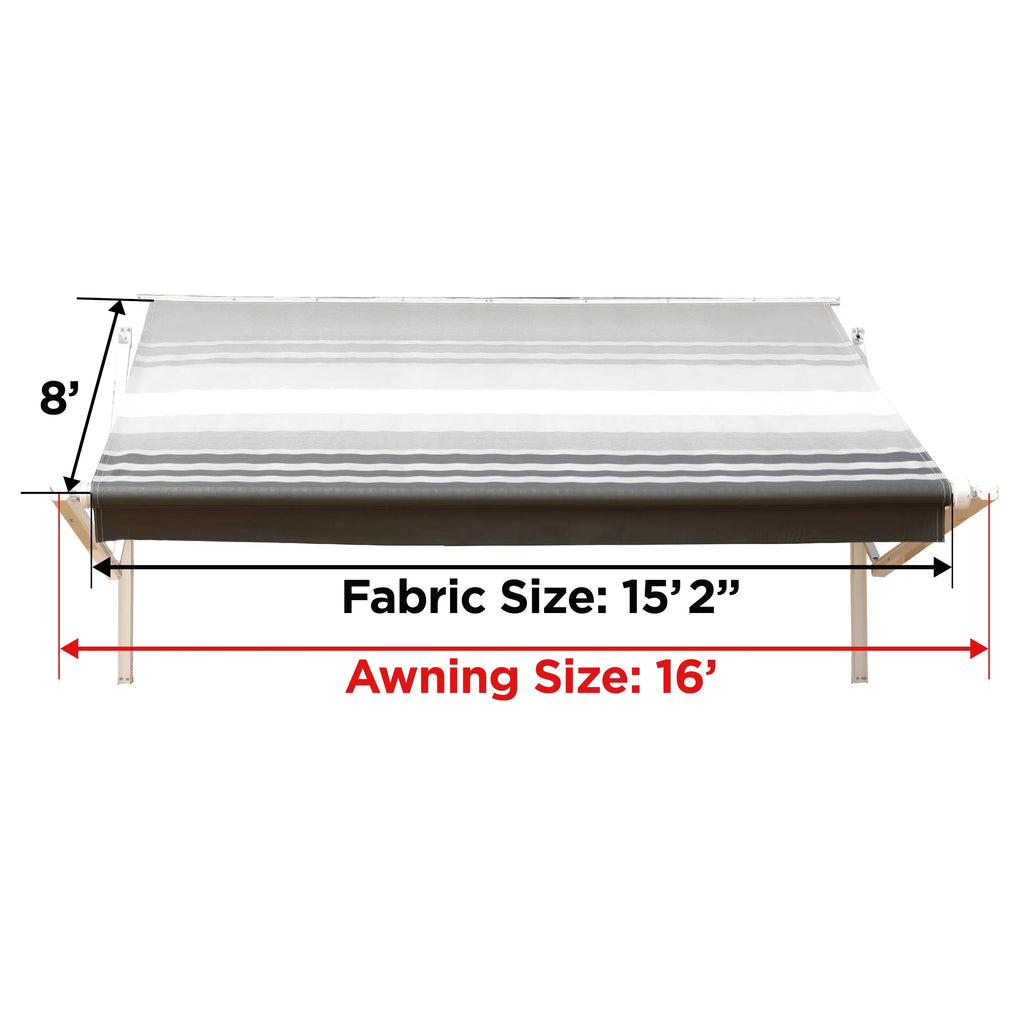 Black Vinyl RV Awning Fabric Replacement 16X8 ft D83779