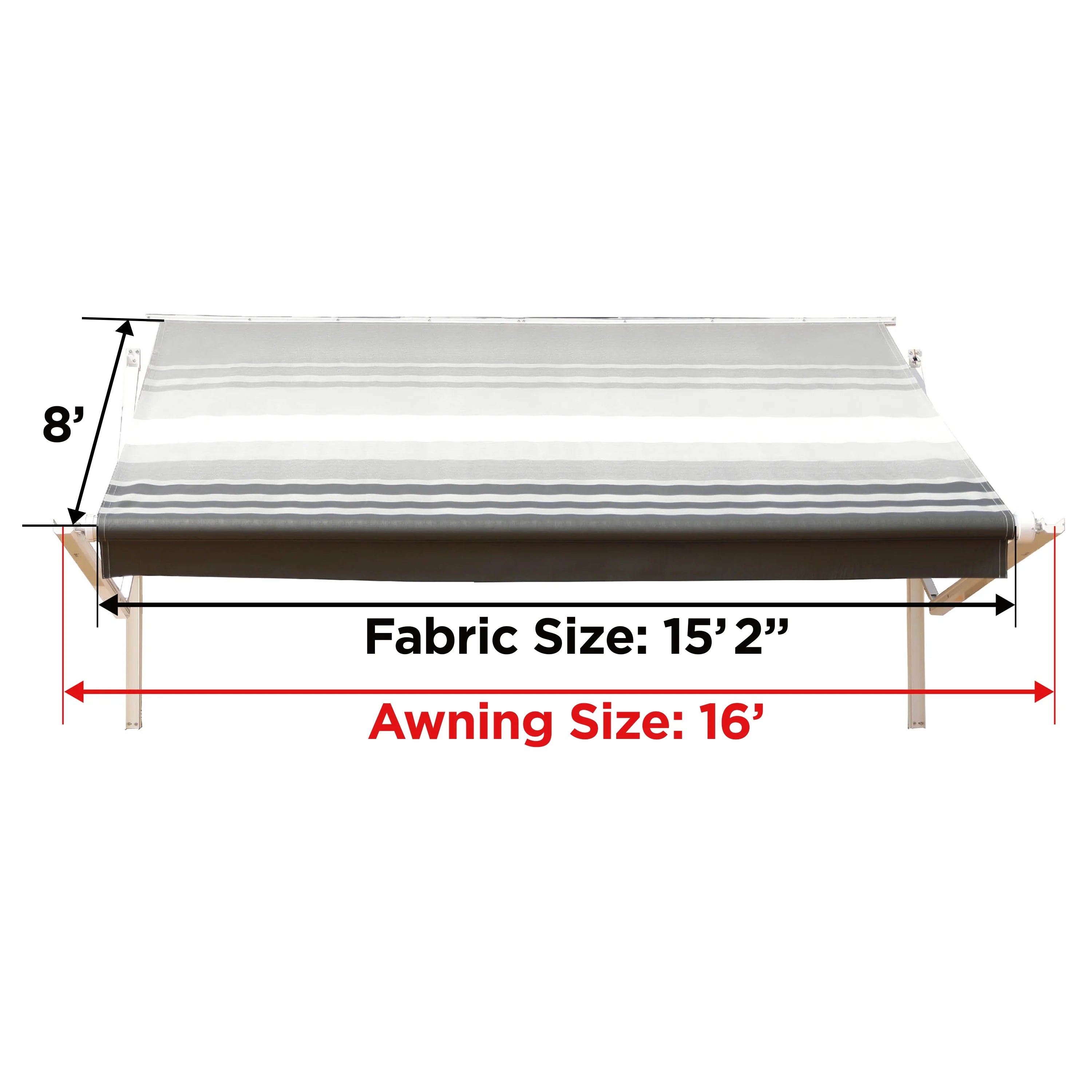 Black Vinyl RV Awning Fabric Replacement 16X8 ft D83779