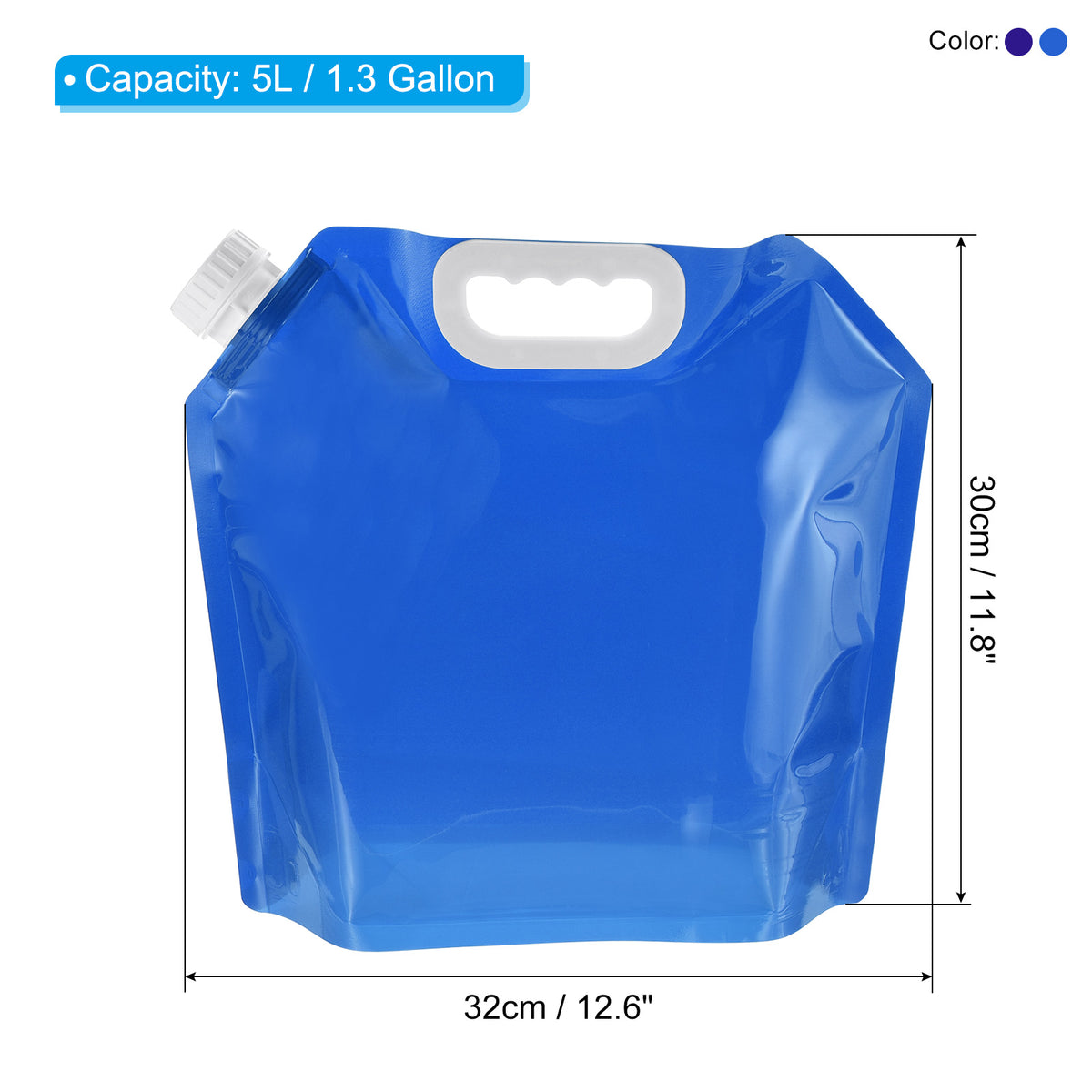 6 Pack Blue & Light Blue Collapsible Water Container Jug T379