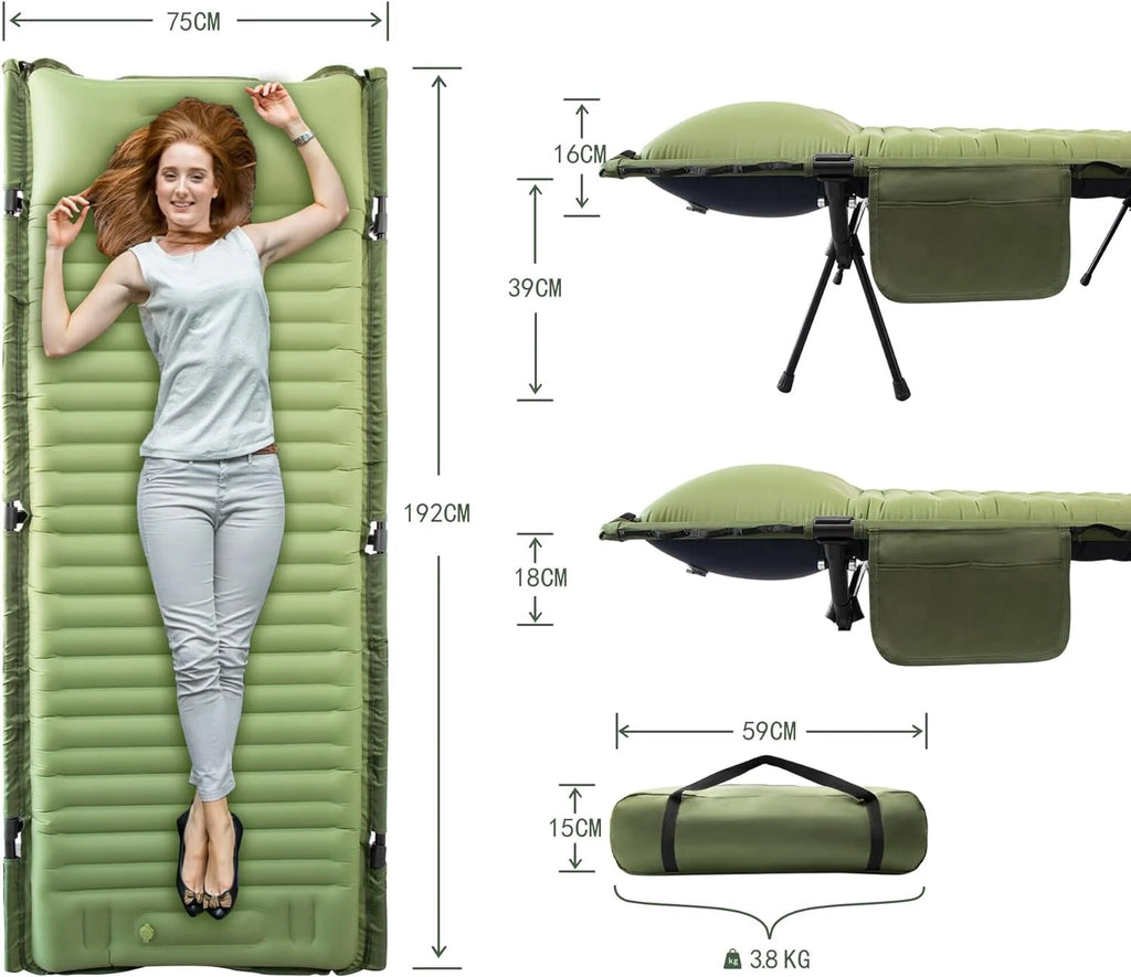Army Green Camping Cot with Support Air Bed M46031