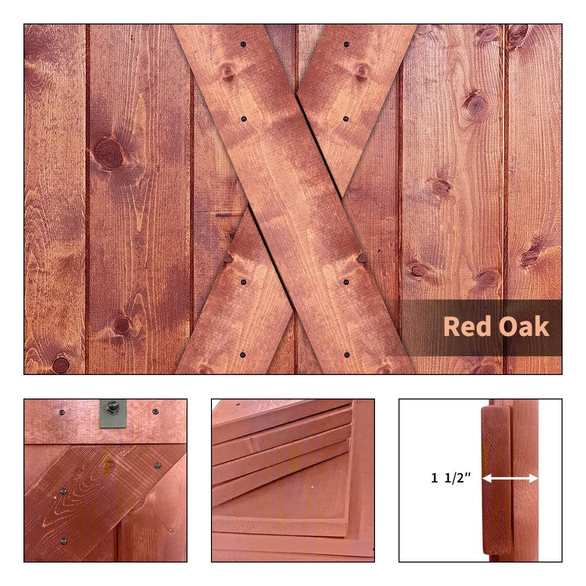 Paneled Wood Barn Door with Installation Hardware Kit P517165