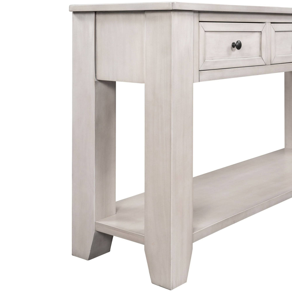 White 3 Drawer Console Table with Shelf Q987