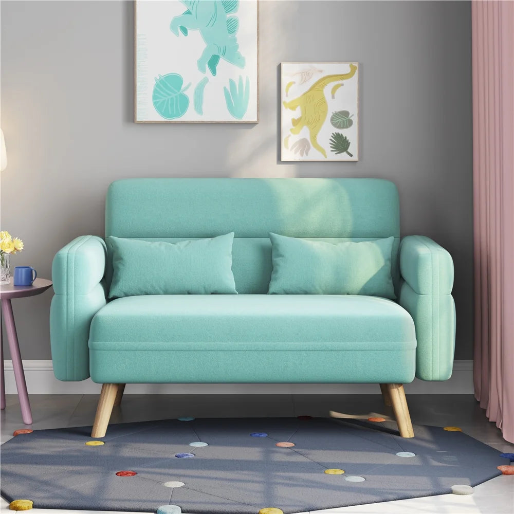 Aquamarine 2 Seater Sofa with Solid Wood Legs X97586