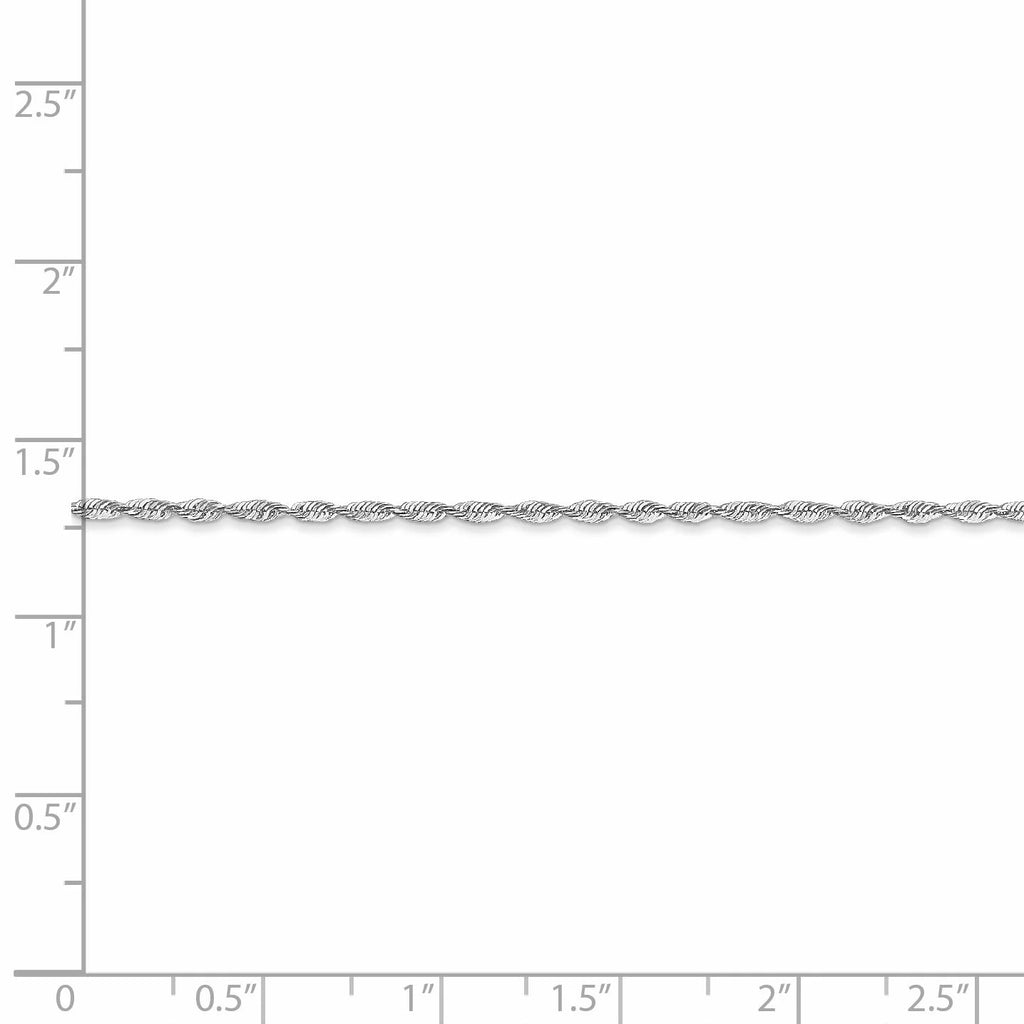 10K White Gold Diamond-Cut Rope Chain N7319