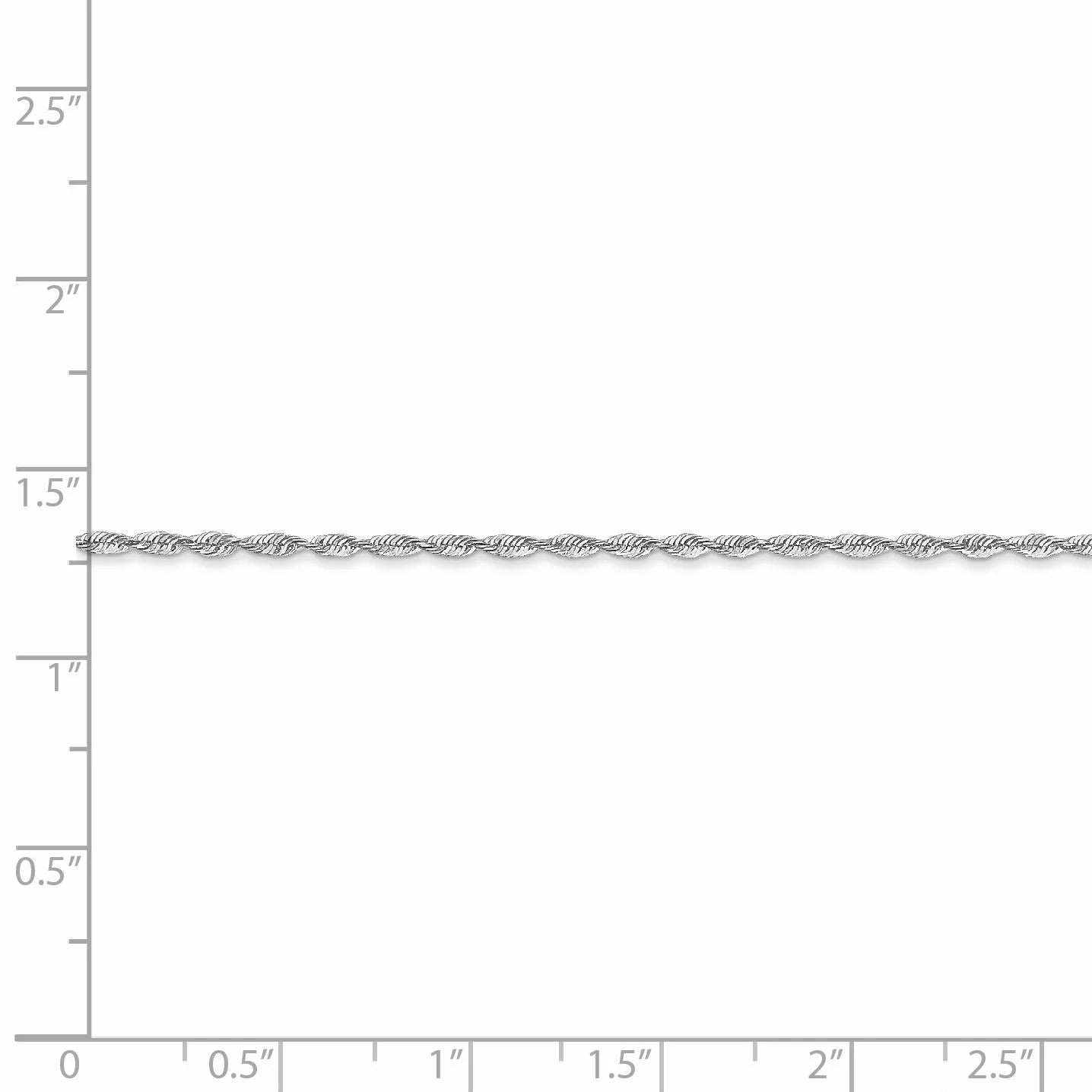 10K White Gold Diamond-Cut Rope Chain N7319