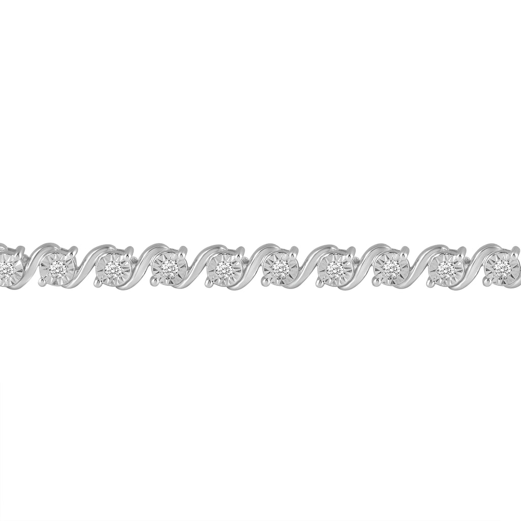1/3 Carat tw Natural Diamond Tennis Bracelet in 925 Sterling Silver (7 Inches) M382061