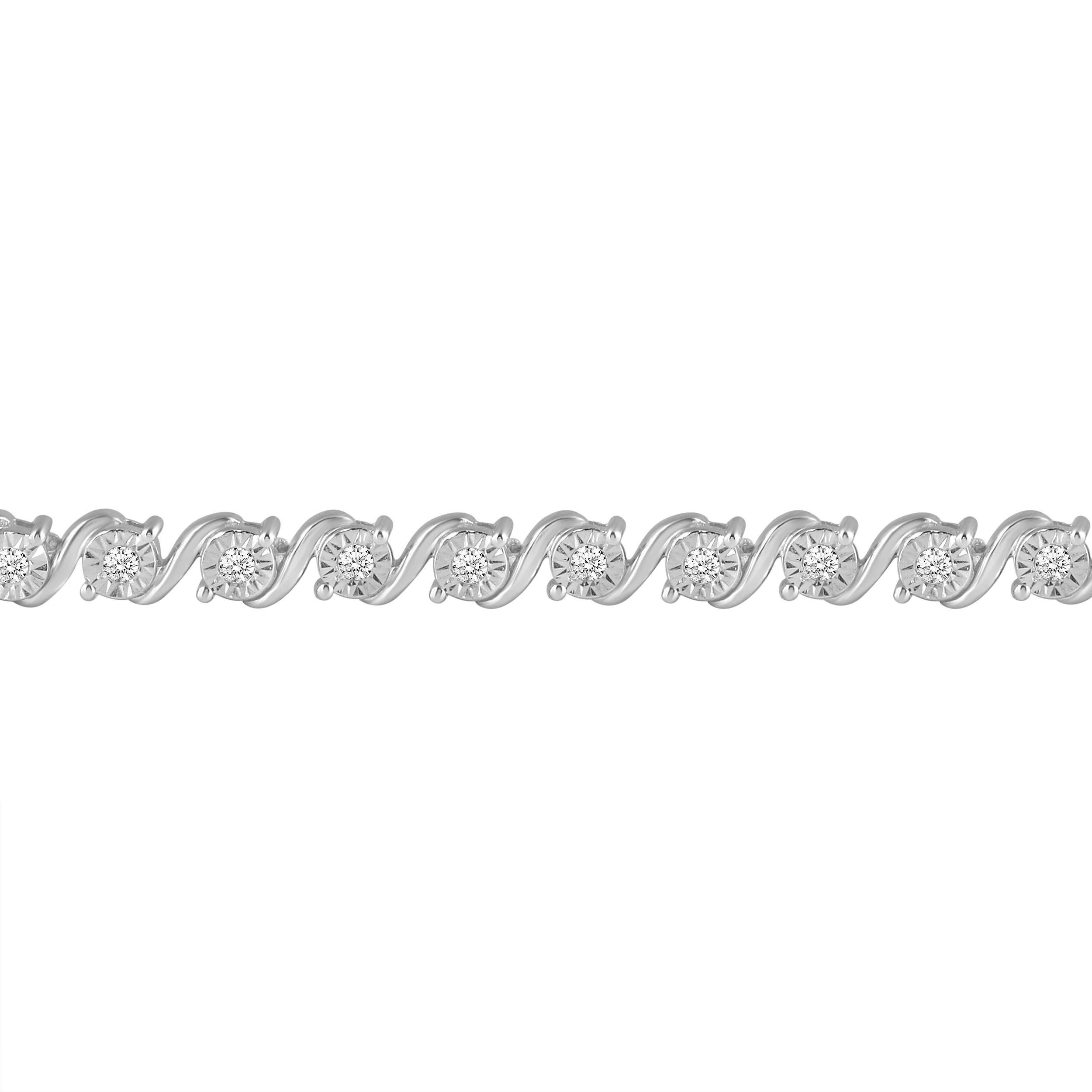 1/3 Carat tw Natural Diamond Tennis Bracelet in 925 Sterling Silver (7 Inches) M382061