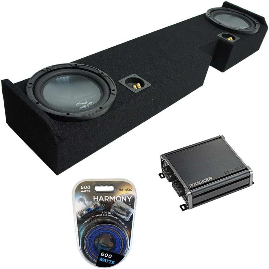 Compatible with 01-14 Ford F250 F350 Ext Super Cab Truck Dual 10 Sub Box & CXA400.1 M2957