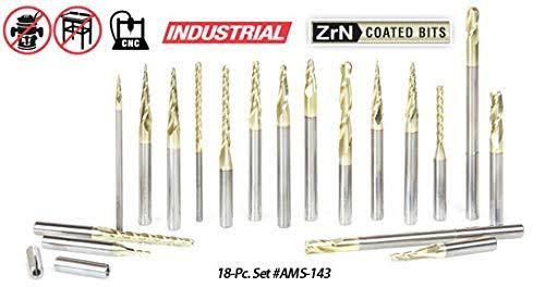 4-pc ZrN Coated 1/4x22 Shank Router Bit S953