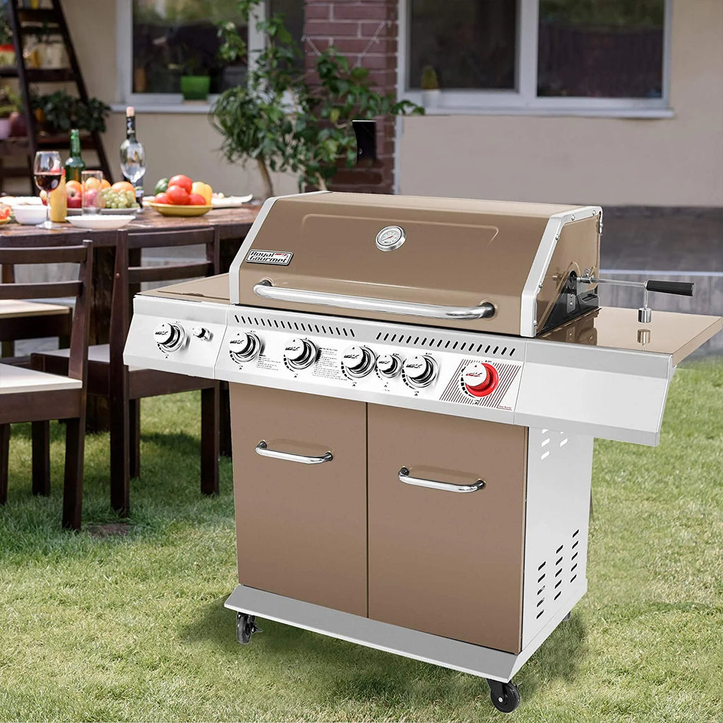 5-Burner Propane Gas Grill with Rotisserie Kit C765048