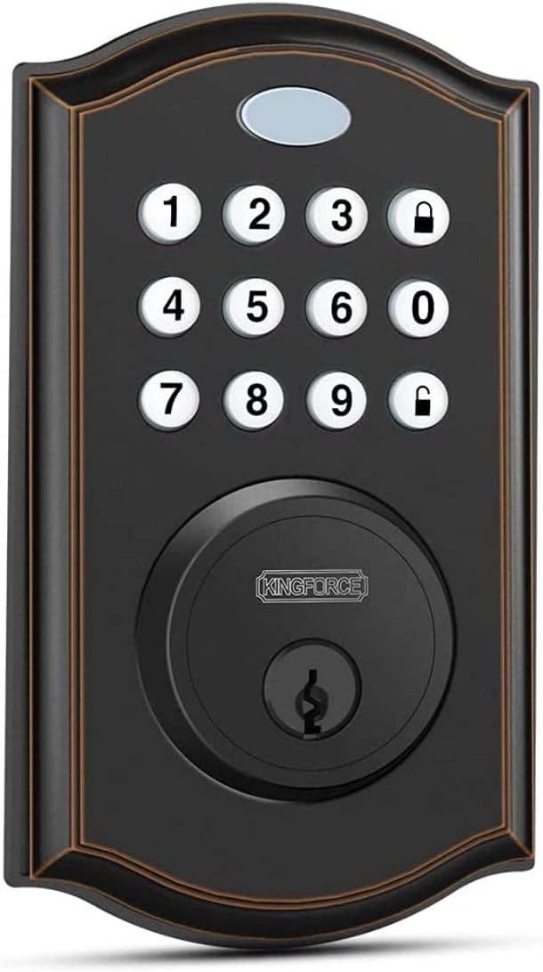 Keypad Deadbolt Lock, Keyless Entry Door Lock, Electronic Deadbolt, Black, Pack of 2 F892
