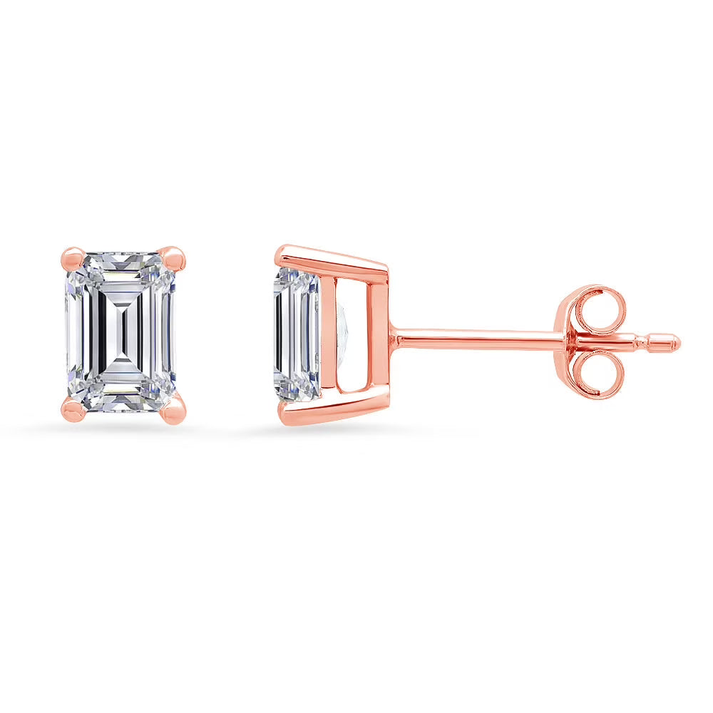 18K Rose Gold Diamond Stud Earrings U49778