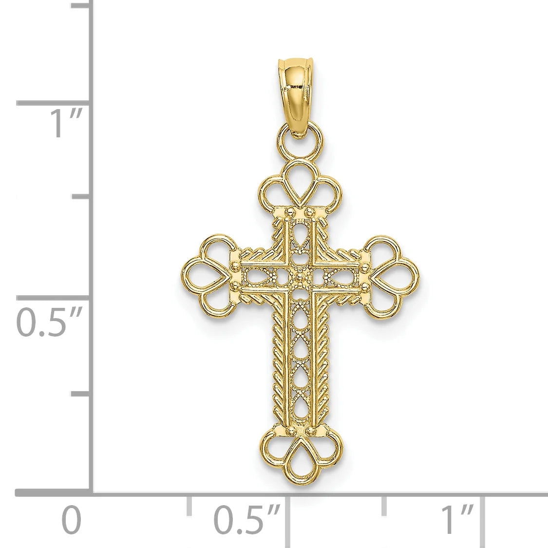 10K Yellow Gold Cross Charm V1072