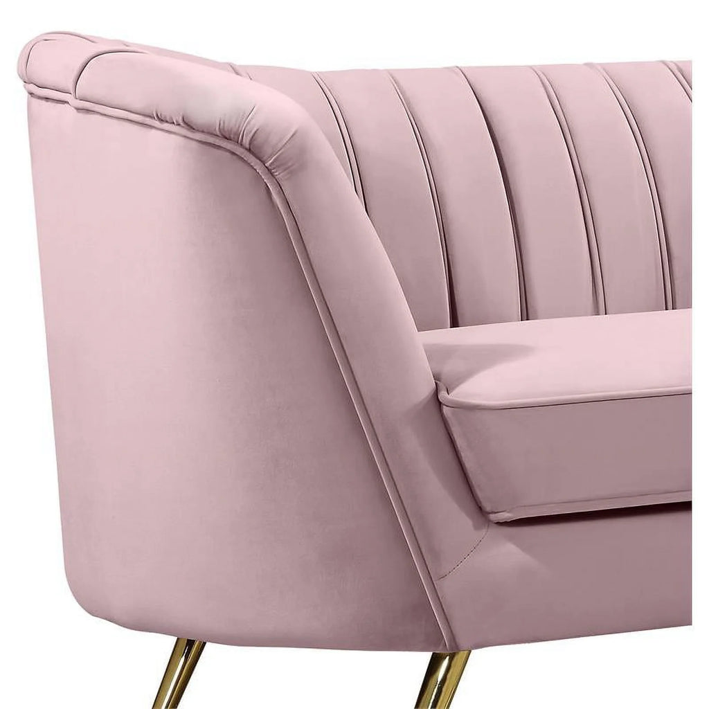 3-Piece Set with Accent Chair Loveseat and Sofa in Pink and Gold S131