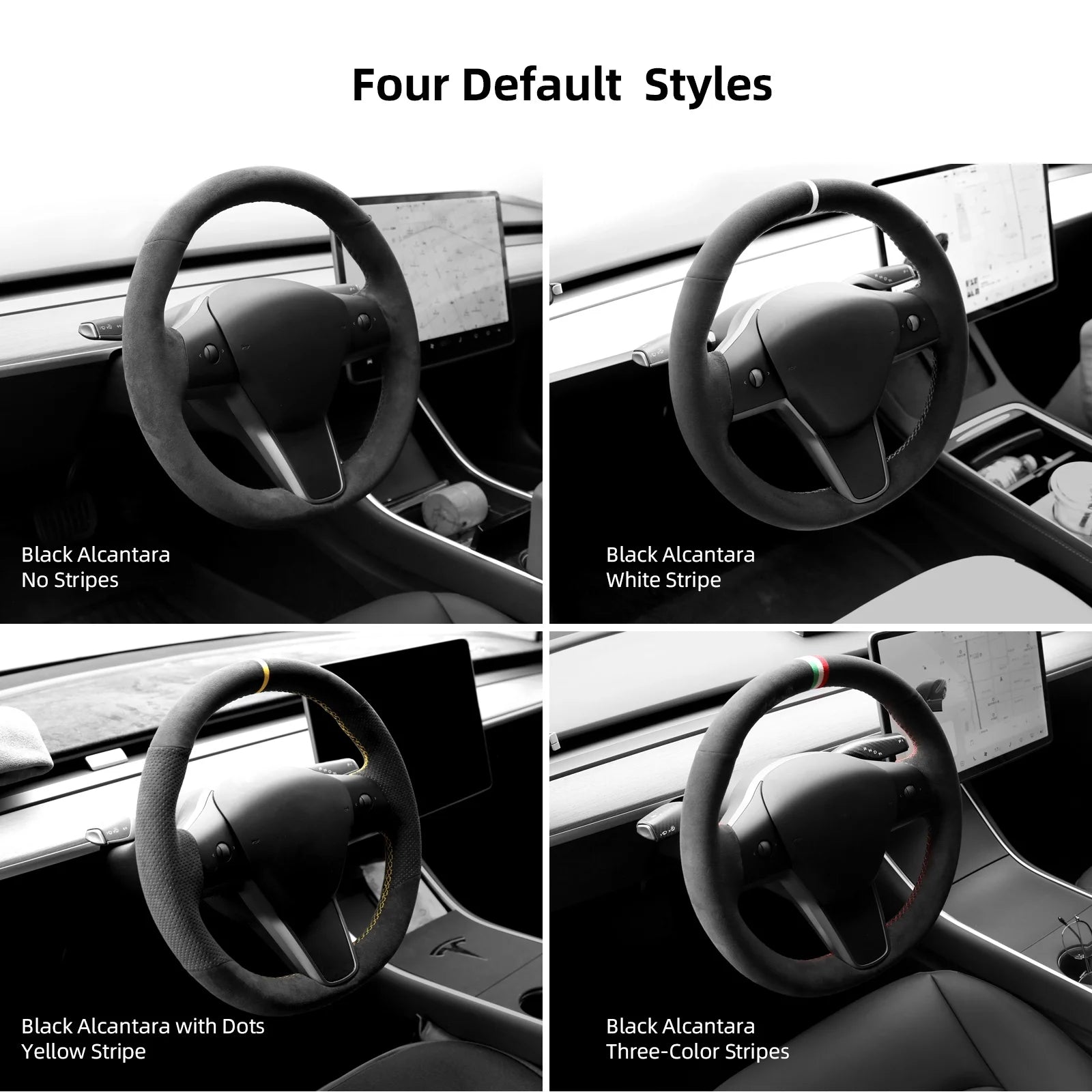 Green Alcantara Car Steering Wheel Cover D6026