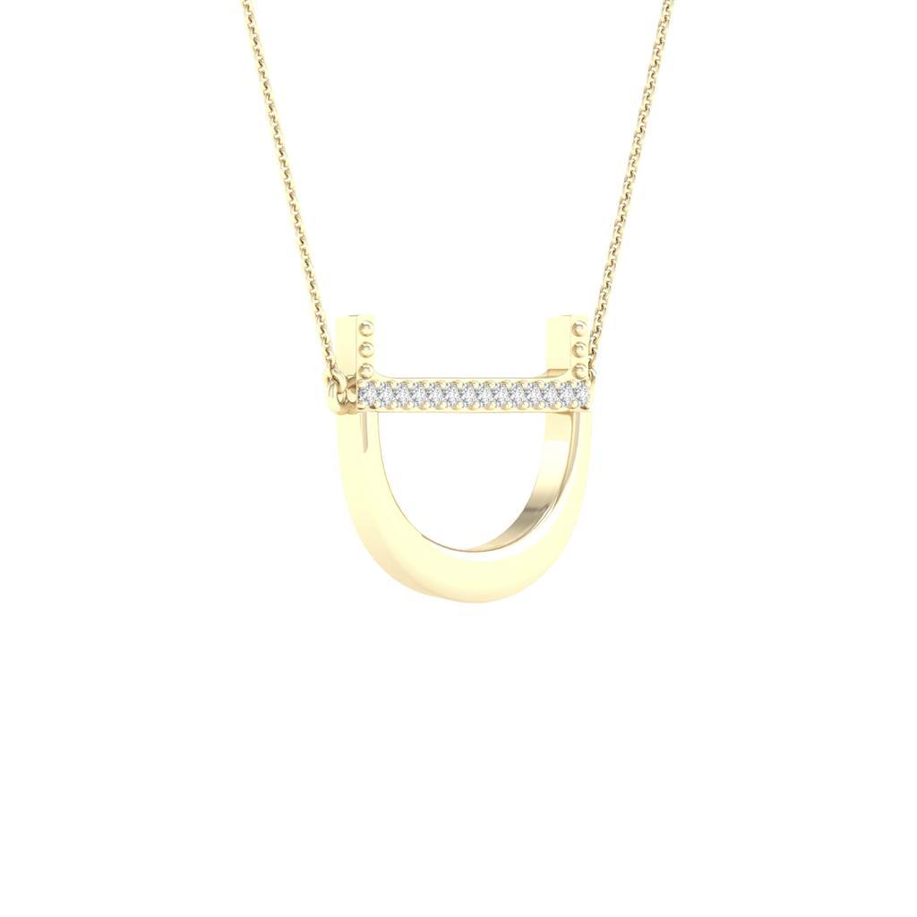 10k Yellow Gold Diamond Initial D Letter Necklace 1/20 Cttw M569761
