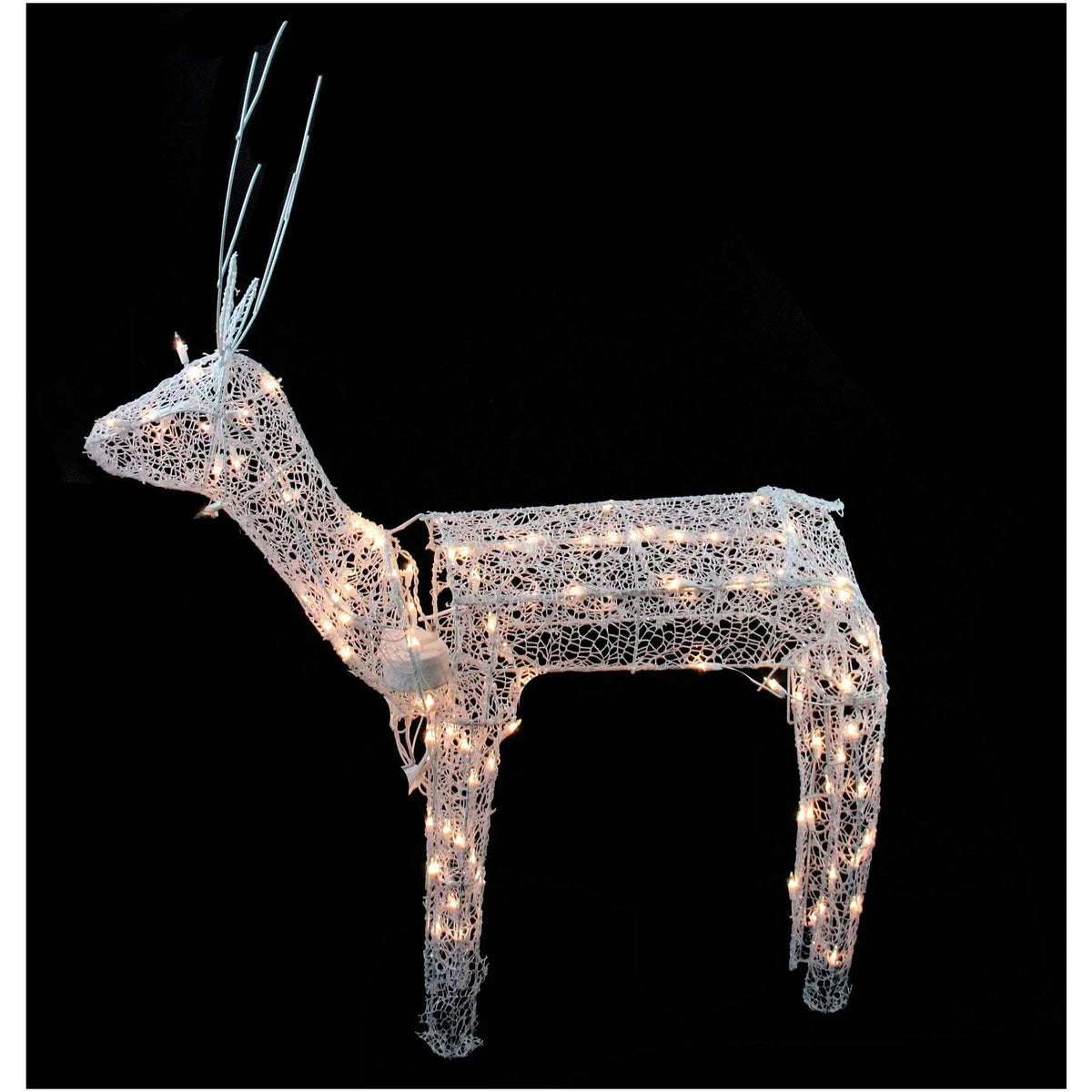 48x22 Glitter Animated Standing Reindeer Lighted Christmas Yard Decoration Q24002