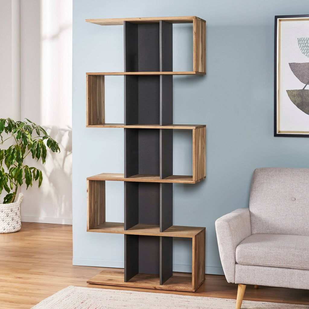 Acacia Wood Etagere Bookshelf K325
