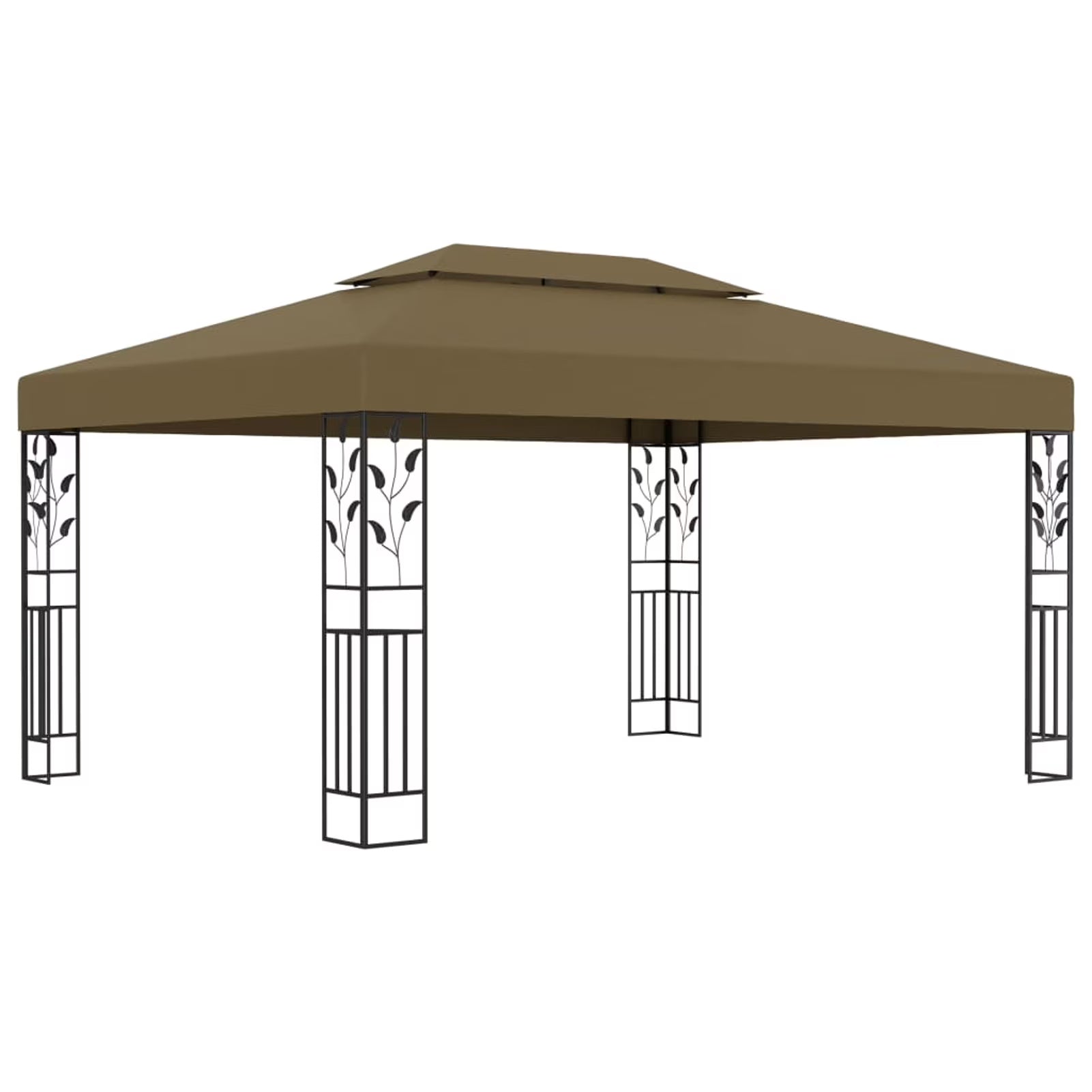 Taupe Steel Frame Outdoor Party Tent Gazebo Canopy Shelter 118.1 x 157.5 Inches X275262
