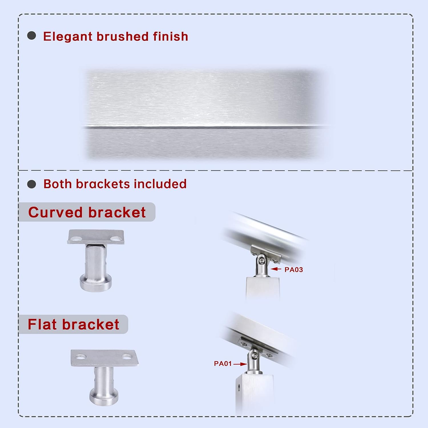 4Pack Stainless Steel Brushed Cable Railing Post Y2750