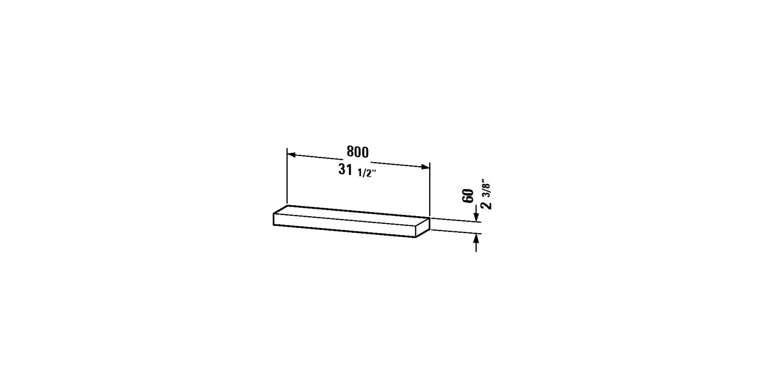White High Gloss Lacquer Bathroom Shelf D135223
