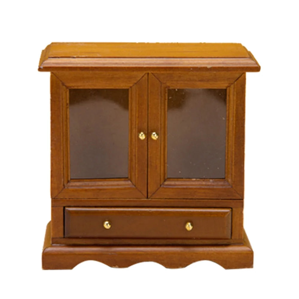 Walnut 1/12 Miniature Dollhouse Cupboard Cabinet D3395
