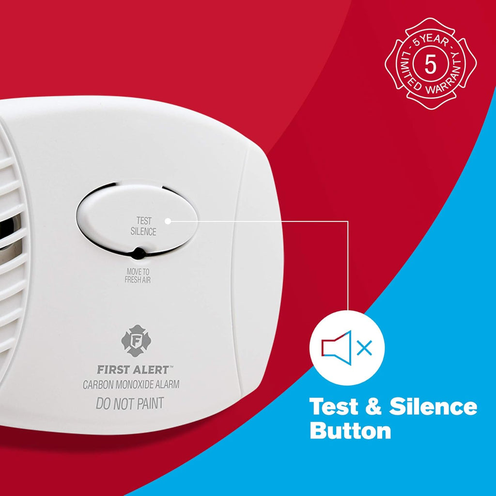Carbon Monoxide Detector, Battery Operated, White, 3-Pack V170807