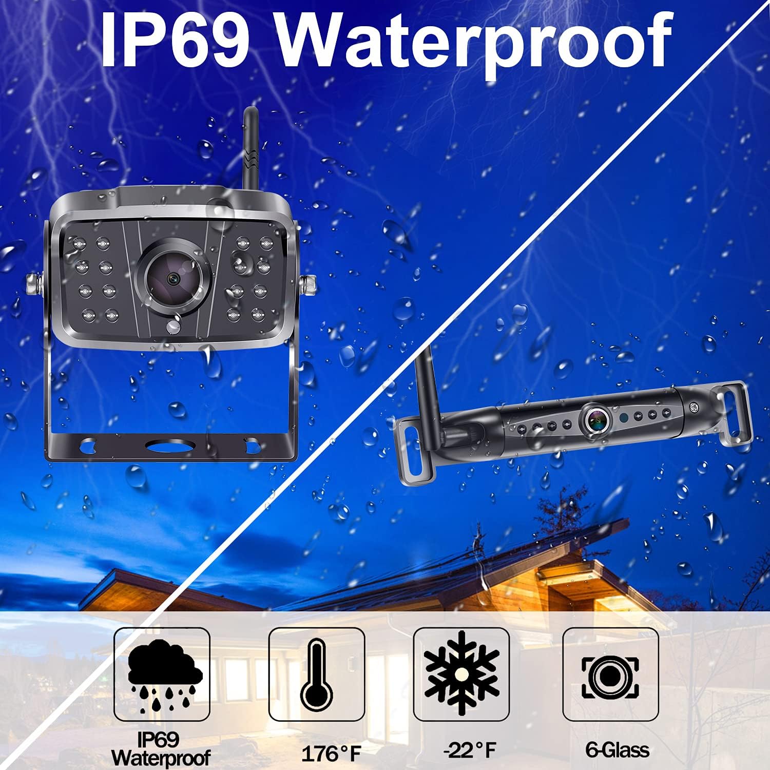 Wireless Backup Camera System with 7 Inch Monitor and 2 Cameras F213103