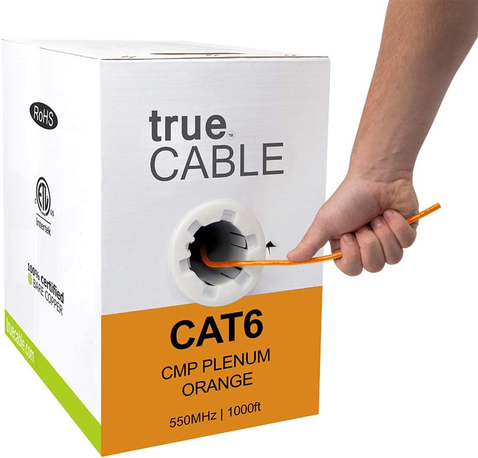 1000ft Purple 23AWG 4 Pair Solid Bare Copper Bulk Ethernet Cable E79824